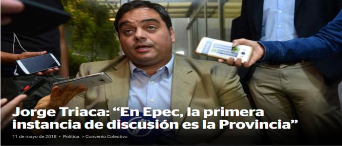 Jorge Triaca: “En Epec, la primera instancia de discusión es la Provincia”